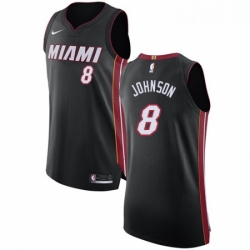 Mens Nike Miami Heat 8 Tyler Johnson Authentic Black Road NBA Jersey Icon Edition 