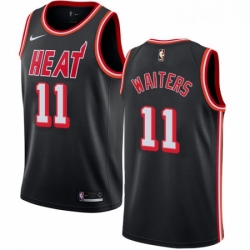 Youth Nike Miami Heat 11 Dion Waiters Authentic Black Black Fashion Hardwood Classics NBA Jersey