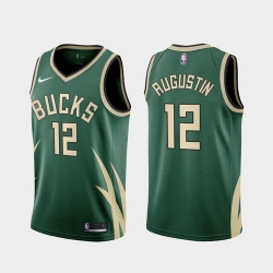 Men Milwaukee Bucks D.J. Augustin 2021 Earned Green Jersey