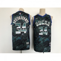 Men's Nike Milwaukee Bucks #34 Giannis Antetokounmpo Hunter Green Authentic Jersey