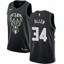 Mens Nike Milwaukee Bucks 34 Ray Allen Swingman Black Alternate NBA Jersey Statement Edition