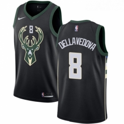 Womens Adidas Milwaukee Bucks 8 Matthew Dellavedova Authentic Black Alternate NBA Jersey Statement Edition 