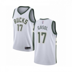 Womens Milwaukee Bucks 17 Pau Gasol Swingman White Basketball Jersey Association Edition 