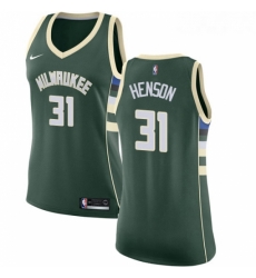 Womens Nike Milwaukee Bucks 31 John Henson Authentic Green Road NBA Jersey Icon Edition 