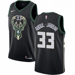 Womens Nike Milwaukee Bucks 33 Kareem Abdul Jabbar Swingman Black Alternate NBA Jersey Statement Edition 