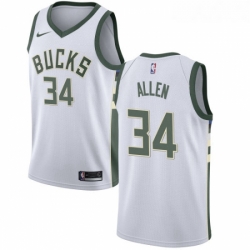 Womens Nike Milwaukee Bucks 34 Ray Allen Authentic White Home NBA Jersey Association Edition