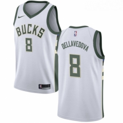 Womens Nike Milwaukee Bucks 8 Matthew Dellavedova Swingman White Home NBA Jersey Association Edition 