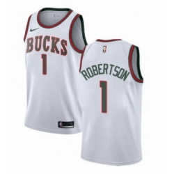 Youth Nike Milwaukee Bucks 1 Oscar Robertson Authentic White Fashion Hardwood Classics NBA Jersey