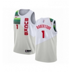 Youth Nike Milwaukee Bucks 1 Oscar Robertson White Swingman Jersey Earned Edition