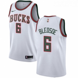 Youth Nike Milwaukee Bucks 6 Eric Bledsoe Swingman White Fashion Hardwood Classics NBA Jersey 