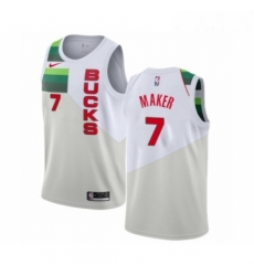 Youth Nike Milwaukee Bucks 7 Thon Maker White Swingman Jersey Earned Edition 