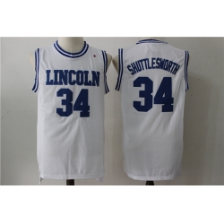 Men Lincoln 34 Shuttlesworth White Movie Stitched Jersey