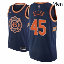 Men NBA 2018 19 New York Knicks 45 Kadeem Allen City Edition Navy Jersey 