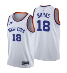 Men New York Knicks 18 Alec Burks Men Nike Releases Classic Edition NBA 75th Anniversary Jersey White