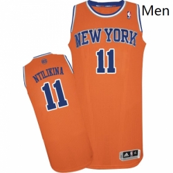 Mens Adidas New York Knicks 11 Frank Ntilikina Authentic Orange Alternate NBA Jersey 