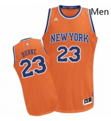 Mens Adidas New York Knicks 23 Trey Burke Swingman Orange Alternate NBA Jersey 