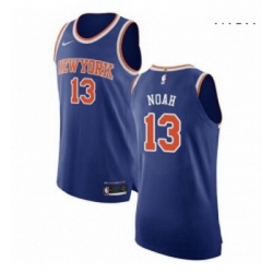 Mens Nike New York Knicks 13 Joakim Noah Authentic Royal Blue NBA Jersey Icon Edition