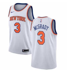 Mens Nike New York Knicks 3 Tracy McGrady Swingman White NBA Jersey Association Edition