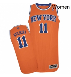 Womens Adidas New York Knicks 11 Frank Ntilikina Authentic Orange Alternate NBA Jersey 