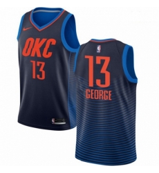 Mens Nike Oklahoma City Thunder 13 Paul George Swingman Navy Blue NBA Jersey Statement Edition 