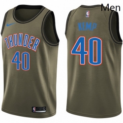 Mens Nike Oklahoma City Thunder 40 Shawn Kemp Swingman Green Salute to Service NBA Jersey