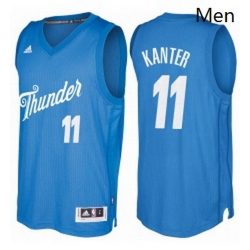 Mens Oklahoma City Thunder 11 Enes Kanter Blue 2016 2017 Christmas Day NBA Swingman Jersey 