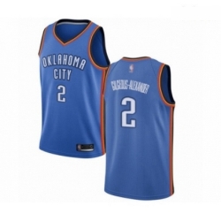 Mens Oklahoma City Thunder 2 Shai Gilgeous Alexander Swingman Royal Blue Basketball Jersey Icon Edition 