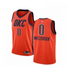 Womens Nike Oklahoma City Thunder 0 Russell Westbrook Orange Swingman Jersey Earned Edition