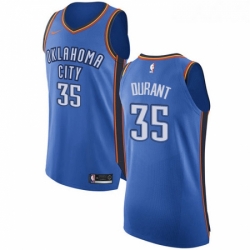 Youth Nike Oklahoma City Thunder 35 Kevin Durant Authentic Royal Blue Road NBA Jersey Icon Edition