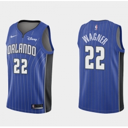 Men Orlando Magic 22 Franz Wagner Blue Icon Edition Stitched Swingman Jersey