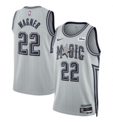 Men Orlando Magic 22 Franz Wagner Silver 2024 25 City Edition Stitched Basketball Jersey