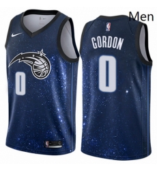 Mens Nike Orlando Magic 0 Aaron Gordon Authentic Blue NBA Jersey City Edition