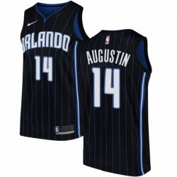 Mens Nike Orlando Magic 14 DJ Augustin Swingman Black Alternate NBA Jersey Statement Edition