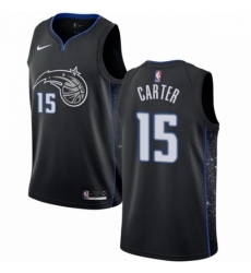 Mens Nike Orlando Magic 15 Vince Carter Swingman Black NBA Jersey City Edition