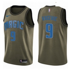 Mens Nike Orlando Magic 9 Nikola Vucevic Swingman Green Salute to Service NBA Jersey