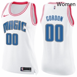 Womens Nike Orlando Magic 0 Aaron Gordon Swingman WhitePink Fashion NBA Jersey