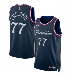Men Philadelphia 76ers 77 VJ Edgecombe Navy 2025 26 City Edition Stitched Jersey