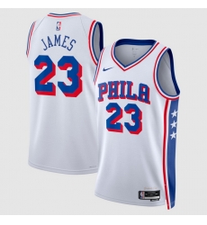 Men Philadelphia 76ers LeBron James Nike White Swingman Jersey Association Edition Men Philadelphia 76ers LeBron James Nike White Swingman Jersey Association Edition