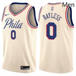 Mens Nike Philadelphia 76ers 0 Jerryd Bayless Swingman Cream NBA Jersey City Edition