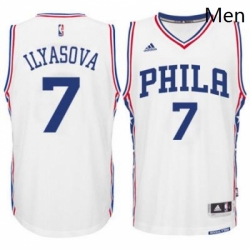 Mens Philadelphia 76ers 7 Ersan Ilyasova adidas White Swingman Home Jersey 