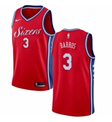 Womens Nike Philadelphia 76ers 3 Dana Barros Swingman Red Alternate NBA Jersey Statement Edition