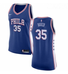 Womens Nike Philadelphia 76ers 35 Trevor Booker Authentic Blue NBA Jersey Icon Edition 