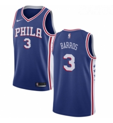 Youth Nike Philadelphia 76ers 3 Dana Barros Swingman Blue Road NBA Jersey Icon Edition