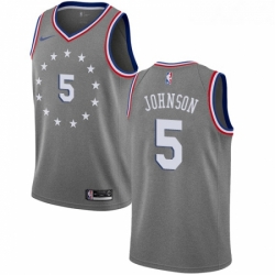 Youth Nike Philadelphia 76ers 5 Amir Johnson Swingman Gray NBA Jersey City Edition 