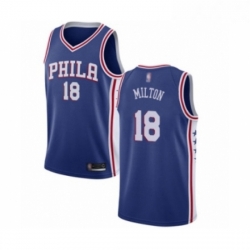 Youth Philadelphia 76ers 18 Shake Milton Swingman Blue Basketball Jersey Icon Edition 