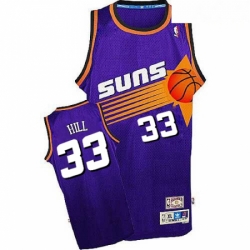 Mens Adidas Phoenix Suns 33 Grant Hill Authentic Purple Throwback NBA Jersey