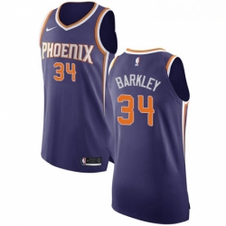 Mens Nike Phoenix Suns 34 Charles Barkley Authentic Purple Road NBA Jersey Icon Edition