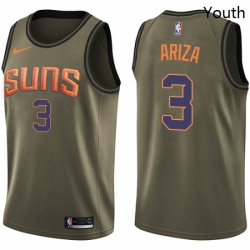 Youth Nike Phoenix Suns 3 Trevor Ariza Swingman Green Salute to Service NBA Jersey 