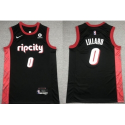 Men Portland Trail Blazers #0 Damian Lillard 75TH Anniversary 2021 2022 City Edition Player Jersey