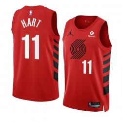 Men Portland Trail Blazers 11 Josh Hart 2022 23 Red Statement Edition Swingman Stitched Basketball Jersey